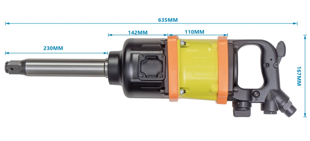 Apparecchio ad aria compressa pneumatico a 1 pollici della chiave con 3700r. P.M, 3800n. M., progettazione del martello di Pinless, ampiamente usate nel montaggio, nello smontaggio e nella manutenzione del camion/gomma di automobili
